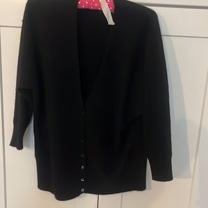 Lord & Taylor Black Cashmere V-Neck Cardigan Size S/P